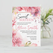 Romantische pastellfarbene Blume Frühling süß 16 Einladung (Stehend Vorderseite)