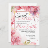 Romantische pastellfarbene Blume Frühling süß 16 Einladung (Vorne/Hinten)