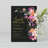 Romantische pastellfarbene Blume Frühling süß 16 Folieneinladung (Stehend vorne)