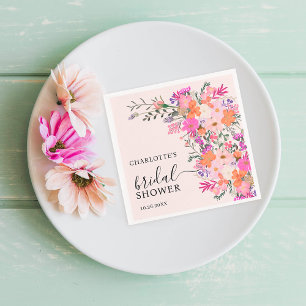 Romantische pastellfarbene Wildblumen Frühlings-Br Serviette