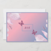 Romantische Pastellkirsche Blüte Sakura Hochzeit Einladung (Rückseite)