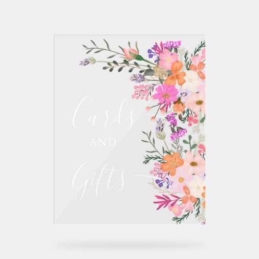 Romantische Pastellwild-Blume Brautparty Acrylschild (Vorderseite)