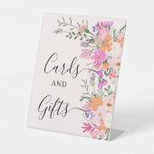 Romantische Pastellwild-Blume Brautparty-Zeichen Sockelschild (Vorderseite)