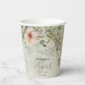 Romantische PastelWildblumen Süß 16 Pappbecher (Rückseite)