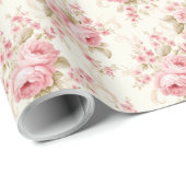 Romantische Pastete Pink Rose Blumengeschenk Geschenkpapier (Rolleneckpunkt)