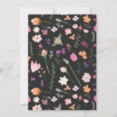 Romantische Pastete Wild Blume Federbaby Dusche Einladung (Rückseite)