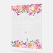 Romantische Pastete wilde Blume Frühlingsempfang Acrylschild (Winkel)