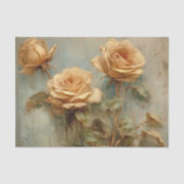 Romantische Peach-Rose Blumenhochzeit Seidenpapier (Vorderseite)