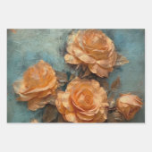 Romantische Peach-Rose Blumenkohl-Brautparty Geschenkpapier Set (Vorderseite 3)