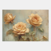 Romantische Peach-Rose Blumenkohl-Brautparty Geschenkpapier Set (Vorderseite)