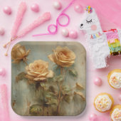 Romantische Peach-Rose Blumenkohl-Brautparty Pappteller (Party)