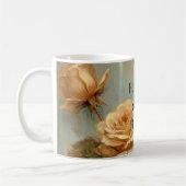 Romantische Peach-Rose Kaffeetasse (Links)