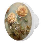 Romantische Peach-Rose Keramikknauf (Rechts)