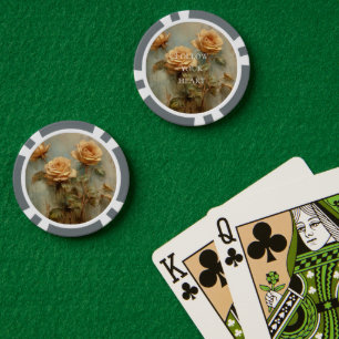Romantische Peach-Rose Pokerchips