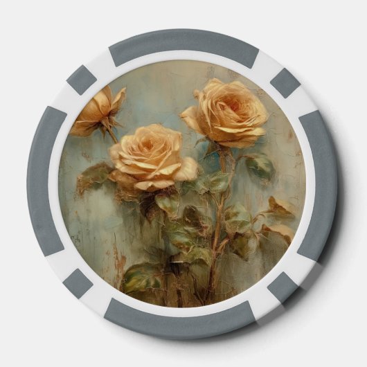 Romantische Peach-Rose Pokerchips (Rückseite)