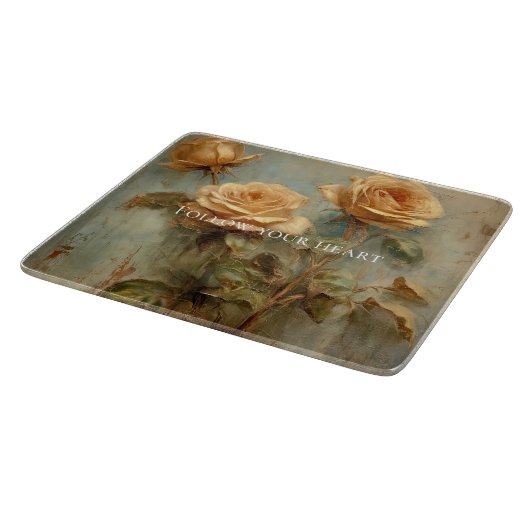 Romantische Peach-Rose Schneidebrett (Ecke)