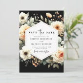 Romantische Peach Wedding Save The Date (Stehend Vorderseite)