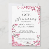 Romantische Peonies 50. Hochzeitstag Einladung (Vorderseite)
