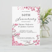 Romantische Peonies 50. Hochzeitstag Einladung (Stehend Vorderseite)