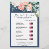 Romantische Peonies | Blau sagte er sagte, sie sag Flyer (Vorne)