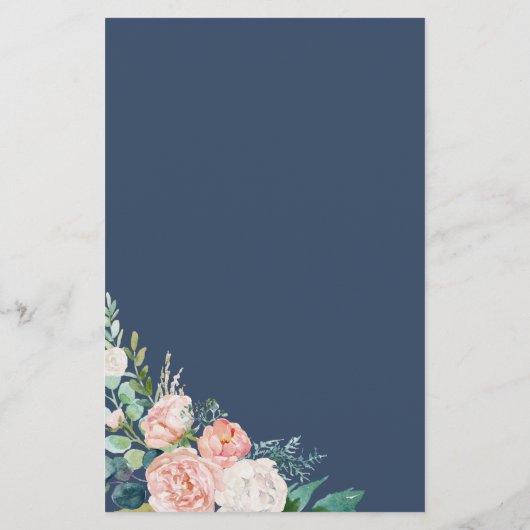 Romantische Peonies | Blau sagte er sagte, sie sag Flyer (Hinten)