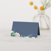 Romantische Peonies | Blue Buffet Food Label Cards Platzkarte (Vorderseite)