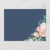 Romantische Peonies | Blue Dankeschön Empfang Card Postkarte (Rückseite)