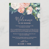 Romantische Peonies | Blue Welcome Letter & Itiner Programm (Vorderseite)