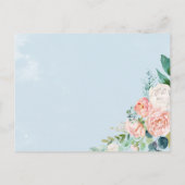 Romantische Peonies Light Blue Danke Hochzeitkarte Postkarte (Rückseite)