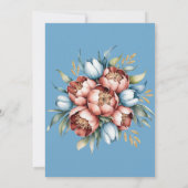 Romantische Peonies & Tulips Hochzeit Dankeschön K Einladung (Rückseite)