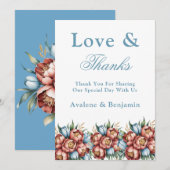 Romantische Peonies & Tulips Hochzeit Dankeschön K Einladung (Vorne/Hinten)