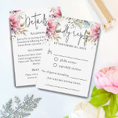 Romantische Peonies Wedding RSVP Card Karte