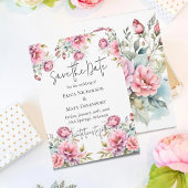 Romantische Peonies Wedding Save the Date