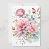 Romantische Peonies Wedding Save the Date (Rückseite)