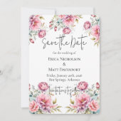 Romantische Peonies Wedding Save the Date (Vorderseite)