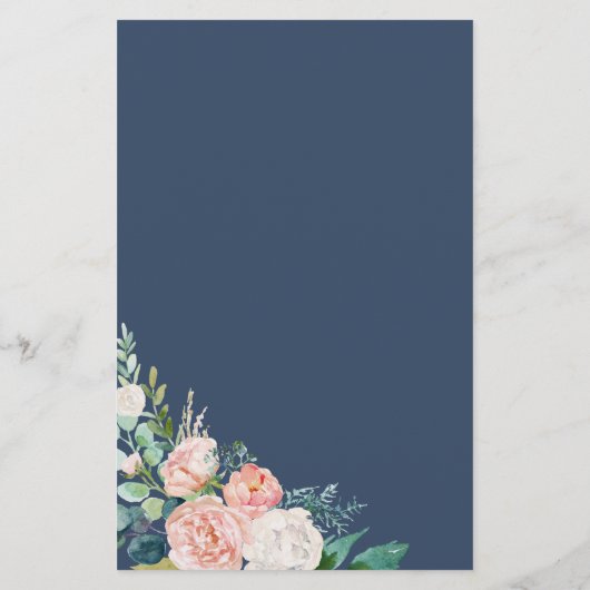 Romantische Peony-Blume | Blauer Name, der das Kuc Flyer (Hinten)