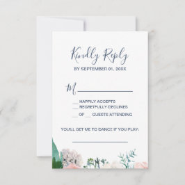 Romantische Peony Blume Blue Song Request RSVP Car