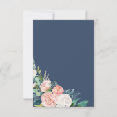 Romantische Peony Blume Blue Song Request RSVP Car Karte (Rückseite)