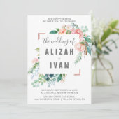 Romantische Peony-Blume Einladung (Stehend Vorderseite)