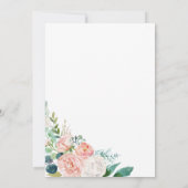 Romantische Peony-Blume Einladung (Rückseite)