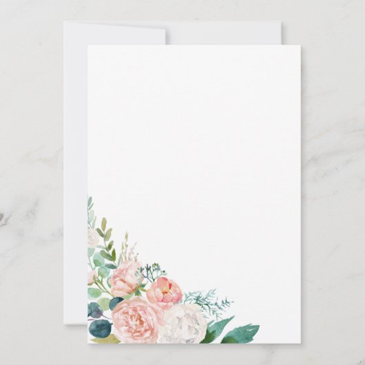 Romantische Peony-Blume Einladung (Rückseite)