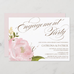 Romantische Peony Blume Engagament Party Einladung