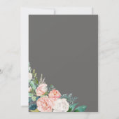 Romantische Peony-Blume | Grey Formal Wedding Einladung (Rückseite)