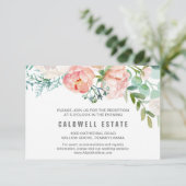 Romantische Peony-Blume Hochzeitskarte Einladung (Stehend Vorderseite)