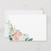 Romantische Peony-Blume Hochzeitskarte Einladung (Rückseite)