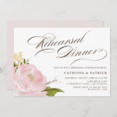 Romantische Peony Blume Probe Abendessen Einladung (Vorne/Hinten)