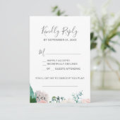 Romantische Peony Blume Song Request RSVP Card (Stehend Vorderseite)