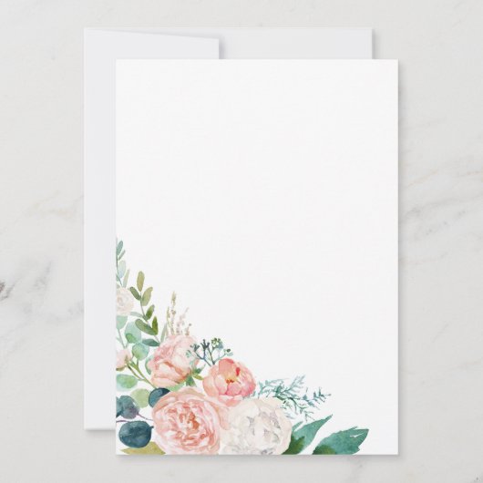 Romantische Peony Blume Vow Renewal Einladung (Rückseite)