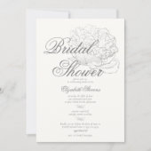 Romantische Peony Calligraphy Elegantes Brautparty Einladung (Vorderseite)