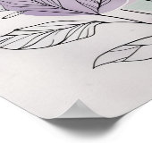 Romantische Peony & Fern Watercolor Mauer III Poster (Ecke)